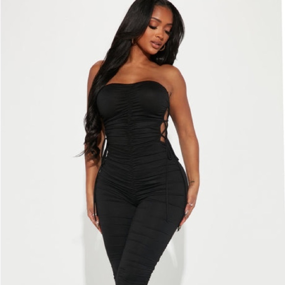 Fashion Nova Black Strapless Jumpsuit